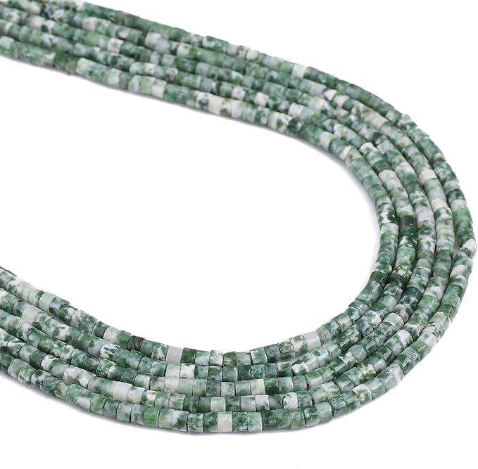 Natural African Jade Spacer Beads Caps Flat Round Loose Beads for Beading Jewelry Making 3mmx2mm 38cm