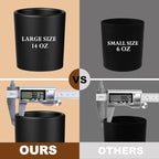 CONNOO 8 Pack 14 OZ Empty Black Glass Candle Jars for Making Candles with Bamboo Lids and Sticky Labels, Bulk Candle Jars for Making Candles - Spice, Powder Containers.