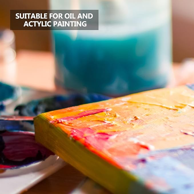 GOTIDEAL 10Pcs Black Stretched Canvases for Painting, Multi Pack 4x4", 5x7", 8x10",9x12", 11x14" Set of 10, Primed 100% Cotton Artist Blank Canvas Boards for Painting, Acrylic Pouring, Oil Paint Art