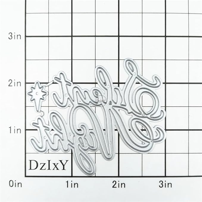 DzIxY Christmas Words Silent Night‌ Metal Cutting Dies for Card Making Kit Embossing Paper Die Cuts Set Scrapbook Stencils Supplies Machine Templates