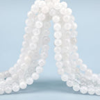 Natural Stone Genuine Stones DIY White Jade Round Beads 8mm 100pcs Beading Loose Gemstone Hole Size 1mm Charm Smooth Beads for Bracelets Necklaces Earrings (White Jade 8mm)