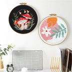 Esffaci Punch Needle Kit for Adults Beginner Starter Punch Embroidery Kit with Flower Pattern DIY Punch Stitch Supplies with Stamped Fabric Yarn Hoop Tool Instruction