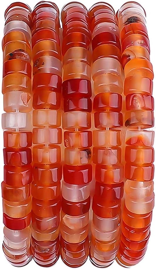 Natural Red Agate Spacer Beads Caps Loose Semi Gemstone for Beading Jewelry Making 6mmx3mm 38cm