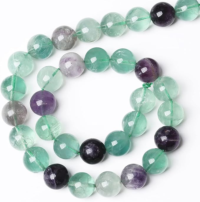 61pcs 6mm Natural Stone Beads Fluorite Gemstone Round Loose Beads for Jewelry Making DIY Bracelet Necklace 15"