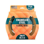 Green Enameled Steel Floral Wire, 14 Gauge SWG, .080 in / 2.032 mm, 100 ft / 30.5 m Coil