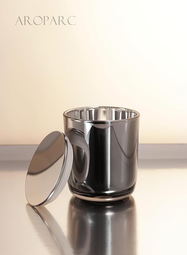 Aroparc Bulk Candle Jars with Lids, 10oz Elegant Candle Container for Candle Making 12 Pack Empty Candle Holder with Metal Lids Tumbler Jar Candle Tins Candle Making Supplies (Stainless Steels)