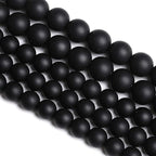 6MM 60PCS Natural Stone Matte Black Agate Loose Beads for Jewelry Making DIY Bracelet Necklace