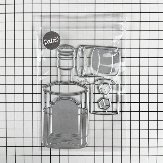 DzIxY Clear Bucket Water Cup Metal Cutting Dies for Card Making Embossing Paper Die Cuts Sets Album Scrapbooking Templates Stencils Storage Pockets