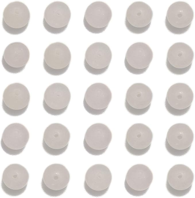 NCB 100pcs Genuine Gemstone Loose Beads 6mm Natural Stone Beads Round Real Energy Stones for DIY Jewelry Making Bracelet Necklace, Stretch Unisex (White Jade, 6mm 100Beads)