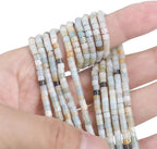 Natural Amazonite Spacer Beads Caps Flat Round Loose Beads for Beading Jewelry Making 3mmx2mm 38cm