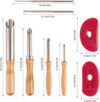 DIYOOHOMY Pottery Carving Tools Set, Clay Sculpting Tools with Straw Hole Puncher Needle Pottery Ribs Kit for Ceramic Polymer Clay Modeling, Drilling, Shaping, DIY Crafts Supplies (8)