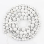 60pcs 6mm Natural Stone Beads White Howlite Beads Crystal Gemstone for Jewelry Making, DIY Bracelet Necklace