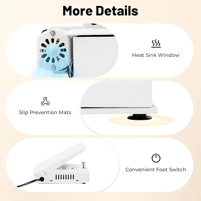 4 Thread Overlock Sewing Machine Professional Serger Overlock Machine, 1200SPM Serger Sewing Machine with Adjustable Stitch, LED Light & Foot Controller for Cotton Silk Denim