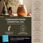 Gya Labs Cinnamon Bark Essential Oil - 0.34 Fl Oz - for Hair, Skin, Diffuser, Aromatherapy & DIY Candle Making Scent