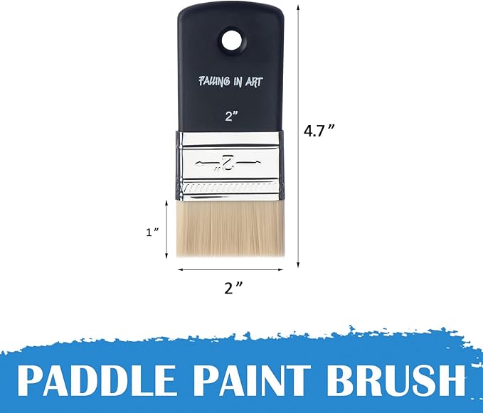 Falling in Art Flat Paddle Paint Brush, Scale Brush for Oil and Acrylic Paints,2 Inch