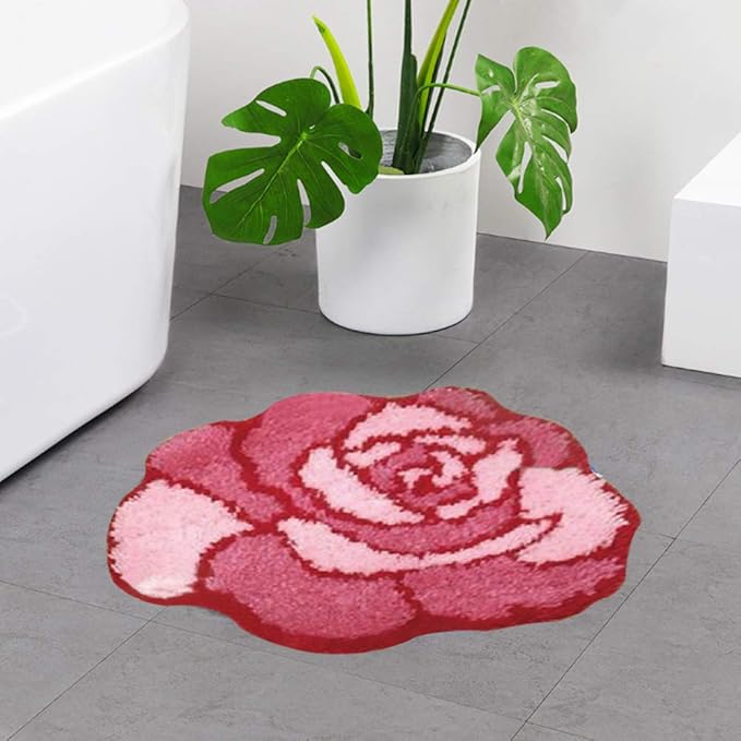 Ylkgogo Latch Hook Rug Kits for Kids Adults Needlework Cross Stitch Kits Printed Canvas Home Decoration 20.5" X 15" (Rose)