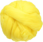 uxcell 3.53oz Wool Roving Yarn, Needle Felting Wool Fiber DIY Craft Needle Wet Felting Supplies for Blending Weaving Handcrafts, Lemon Yellow