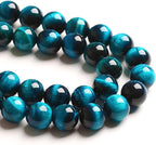 10mm 36PCS Blue Tiger Eye Beads Natural Stone Gemstone Spacer Loose Beads for Jewelry Making DIY Bracelet Semi Precious Beads Strand 15 inches