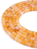 Natural Yellow Jade Spacer Beads Caps Loose Semi Gemstone for Beading Jewelry Making 6mmx3mm 38cm