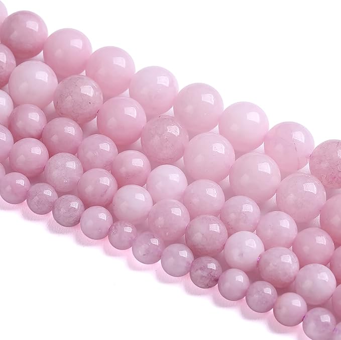 8MM 46PCS Kunzite Beads Round Loose Beads for Jewelry Making DIY Bracelet Necklace Crystal