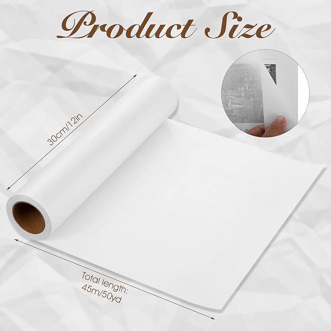 Tracing Paper Roll 12in x 50yd, White Trace Paper Pattern Paper Translucent Tracing Paper for Sewing, Drawing, Sketching, Gift Wrapping