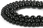 35pcs 10mm Natural Stone Beads Black Onyx Agate Beads Energy Crystal Healing Power Gemstone for Jewelry Making, DIY Bracelet Necklace