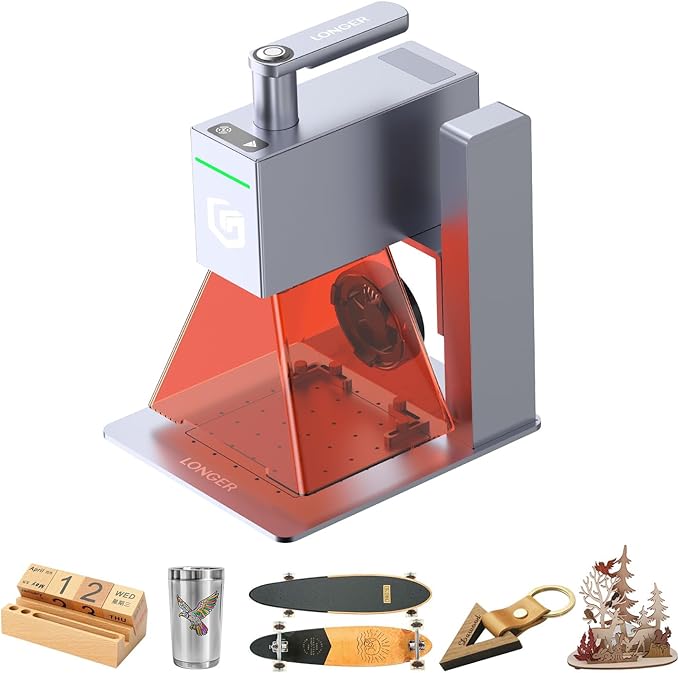 Longer Nano Portable Laser Engraving Machine - 5000mm/s High Speed, 6W Laser Output Power, 0.05mm Precision, Suitable for Wood, Acrylic, Leather, Fabric, Metal, Ceramic, DIY Projects
