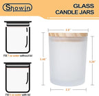 Thick Candle Jars for Making Candles 12 Pcs, 7 OZ Empty Jars with Wood Lids for Candle Making, Sample Container, Frosted White