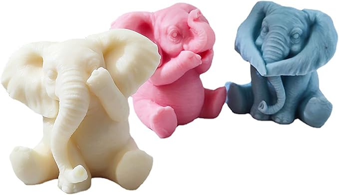 Elephant Molds Elephant CandleResin Mold - Resin Casting Silicone Molds for Home Decor & Candle Making Wave Spiral Mold