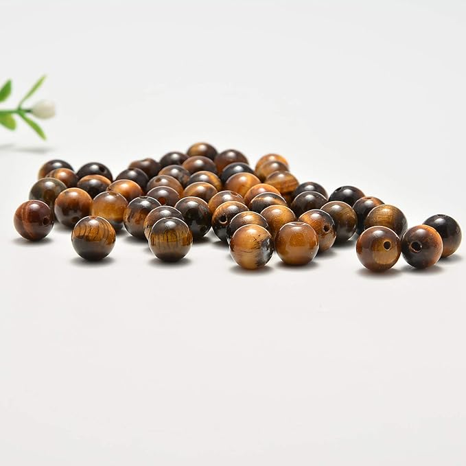 NCB 200pcs 6mm Yellow Tiger's Eye Loose Beads for Jewelry Making, Natural Semi Precious Beads Round Smooth Gemstones Spacer Beads Charms for Necklaces Bracelets (Yellow Tiger's Eye, 6mm 200Beads)