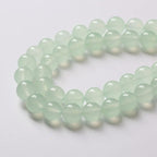 8mm 46pcs Natural Green Jade Chalcedony Beads Energy Healing Power Stone Beads for Jewelry Making Round Loose Beads DIY Bracelet 15" (Green Jade, 8mm)