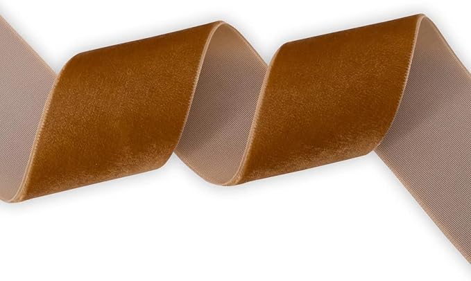 Nylon Velvet Ribbon Single Faced,1 1/2 Inch X 25Yards Spool (Ginger)