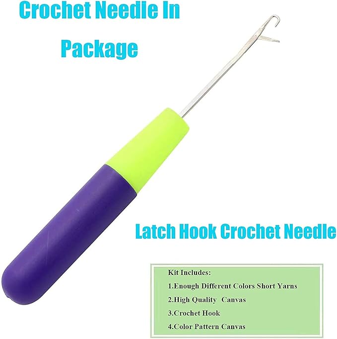 Ylkgogo Latch Hook Kits for Adults, Color Printed DIY Rug Carpet Needlework for Home Decoration Festival Gift 20.5"X 15" (Mushroom)