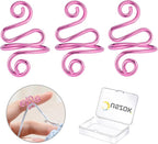 Juszok 3Pcs Handmade Crochet Tension Ring, Crochet Ring for Finger Crocheting，Yarn Tension Control Ring, Adjustable Companion Knitting Ring with Box Gifts for Crocheters Knitters Women (Purple)