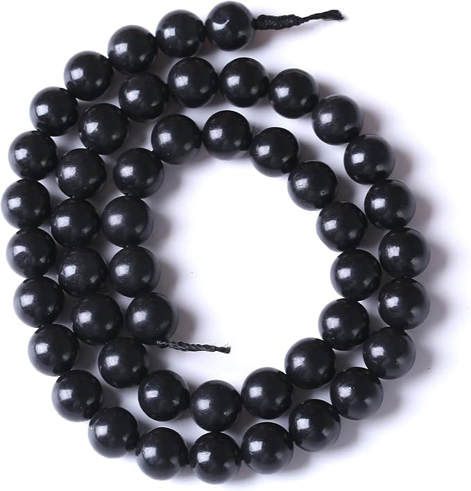 160PCS 4MM Natural Stone Shungite Beads Crystal Loose Beads for Jewelry Making DIY Bracelet