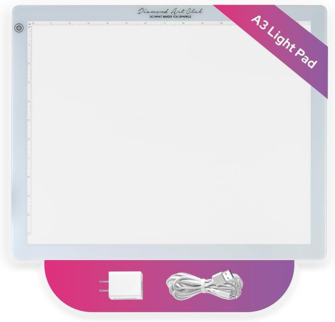 DIAMOND ART CLUB A3 Light Pad, USB LED Light Board for Diamond Painting and DIY Crafting, 5D Diamond Art Tools and Accessories, 16.6" x 13.5"