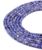 Natural Blue Sodalite Spacer Beads Caps Loose Semi Gemstone for Beading Jewelry Making 4mmx2mm 38cm