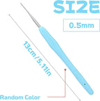 0.5 mm Crochet Hook, Ergonomic Handle for Arthritic Hands, Extra Long  Knitting Needles for Beginners and Crocheting Yarn (0.5 mm)