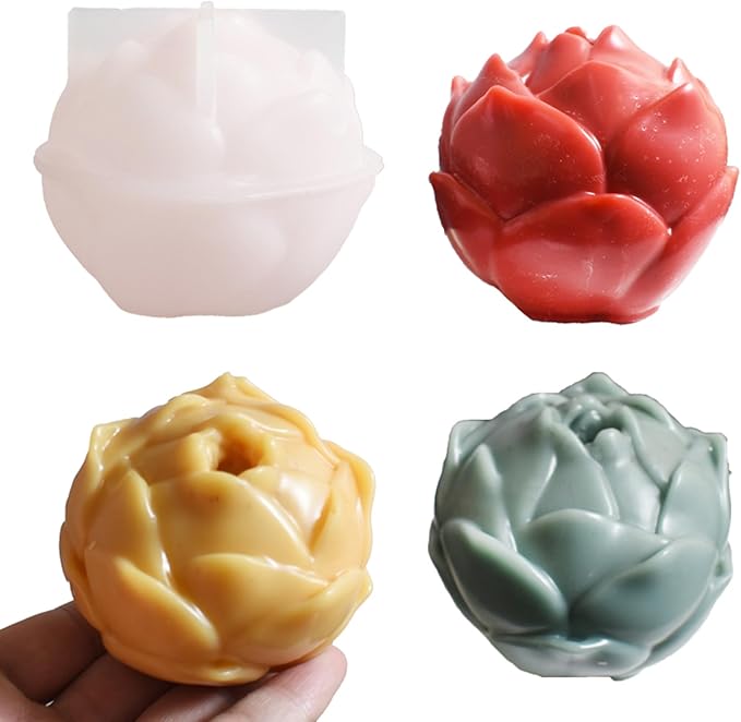 Silicone 3D Flower Bud Mold - Wave Candle Silicone Resin Casting Molds for Candle & Resin & Soap Craft Supplies
