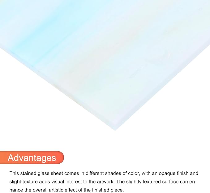 MECCANIXITY Stained Glass Sheet Mosaic Tile 5.9 Inch x 3.9 Inch Blue Green Stained Glass Sheets for Crafts DIY, Art Project