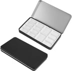 Travel Watercolor Palette,Portable Ceramic Palette with 14 Well,Metal Paint Box with Porcelain Palette(Blak Box)