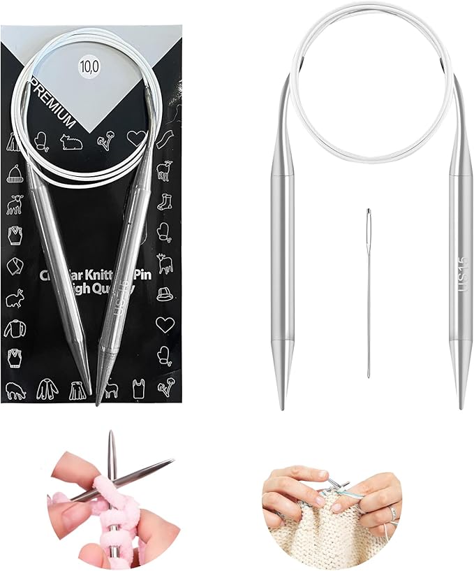 10 mm Circular Knitting Needles US15 |40 inches/100 cm | Suitable for Beginners to Knit Sweaters, Scarves, Blankets and Other Projects!