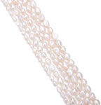 Natural Pearl Beads 7-8mm White Freshwater Cultured Loose Gemstone Beads for DIY Jewelry Making 13.8''/Strand