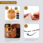 SHOP LC DELIVERING JOY Clay Bead Spinner Kit for Jewelry Making with Big Eye Beading Needle and 3 mtr Wire - Necklace Bracelet Maker Wooden Crafting Birthday Gifts for Womens - Haldoo