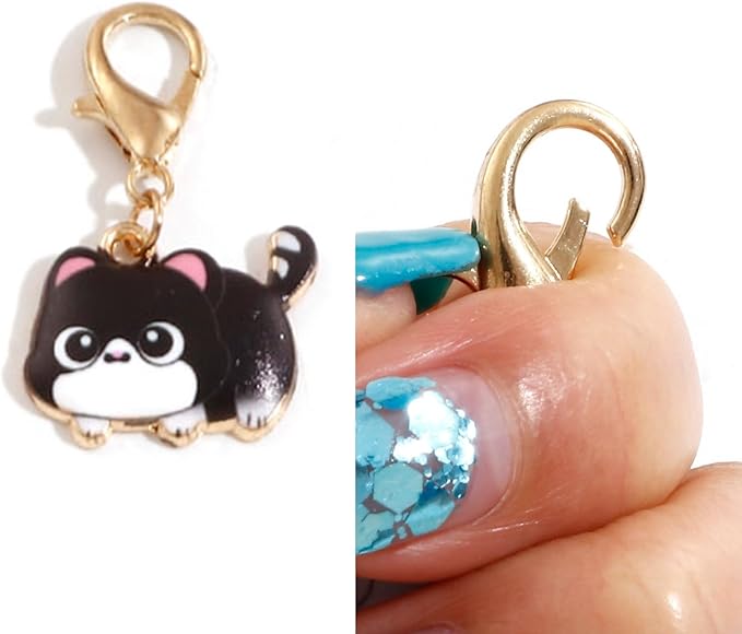 DoreenBeads Stitch Markers for Crocheting and Knitting, Alloy Enamel Crochet Marker Crochet Gifts for Knitting Weaving Sewing Accessories Quilting Jewelry Making