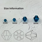 100pcs 8mm Bicone Glass Crystal Beads for Jewelry Making, Faceted Bicone Glass Spacer Beads for Bracelet Earring Necklace DIY Craft(Peacock Blue)