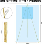 Easel Stand for Sign 63'' Art Easels for Display Wedding Welcome Poster Stand Portable Floor Metal Easel Gold