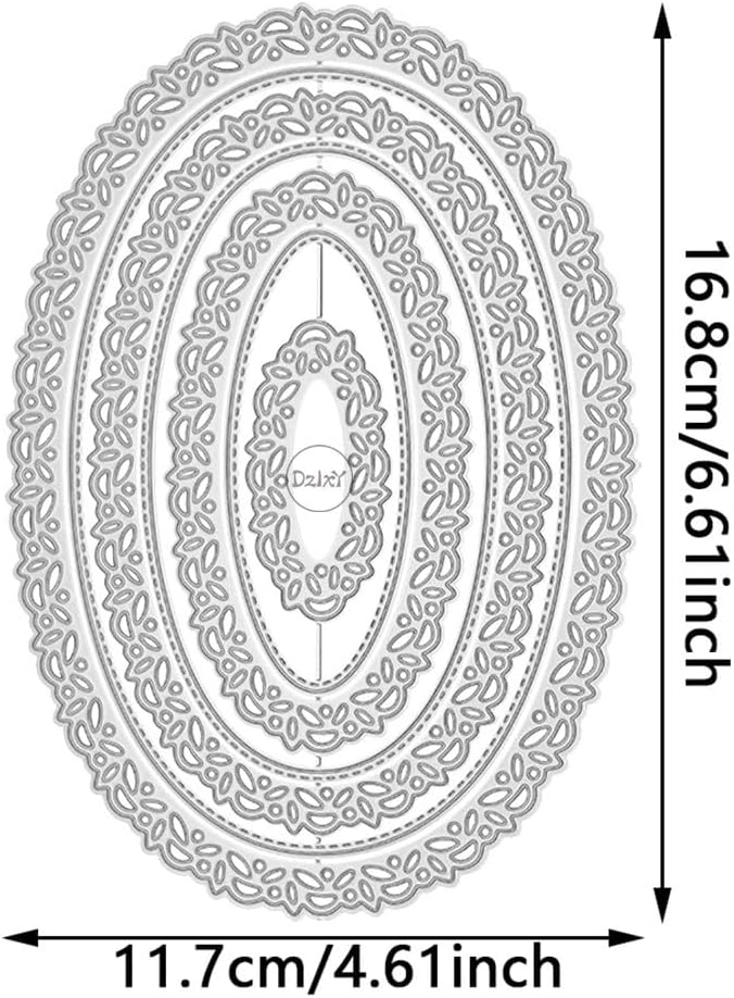 DzIxY Oval Hollow Lace Background Metal Cutting Dies for Card Making Kit Embossing Paper Die Cuts Set Scrapbook Stencils Supplies Machine Templates