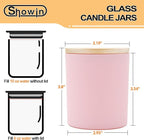10 OZ Thick Candle Jars for Making Candles 15 Pcs, Empty Jars with Wood Lids for Candle Making, Sample Container, Matte Pink