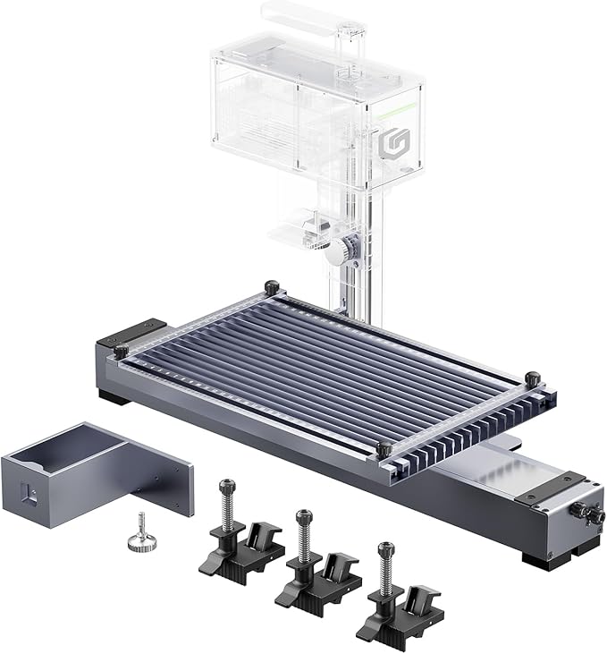 Longer Nano Slide Extension for Nano Series – Expands Laser Engraving Area to 120x330mm, Longer Laser Engraving & Cutting for Laser Engraver, Includes 5 Clamps for Enhanced Stability